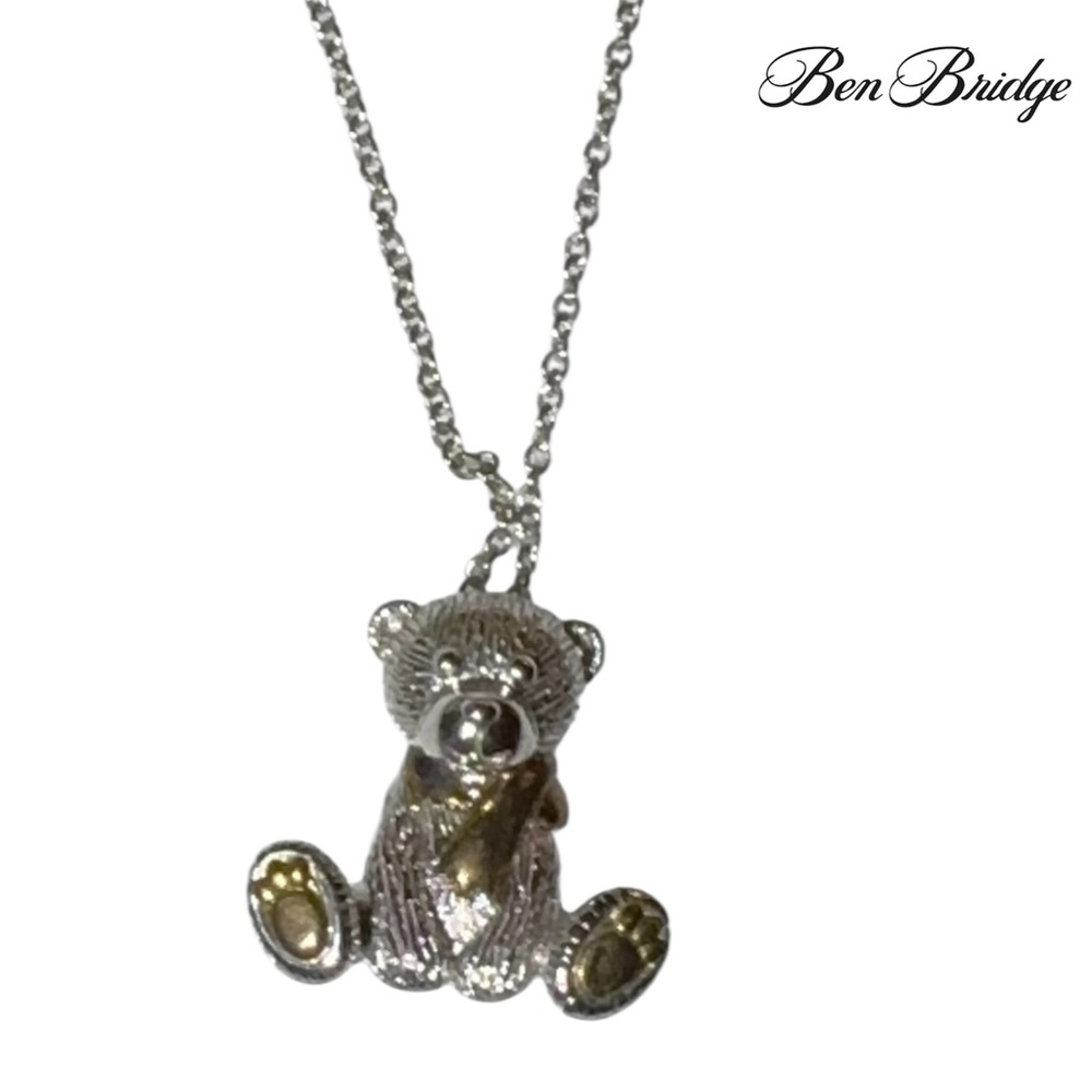 Ben Bridge Silver 925 Teddy Bear Pendant Necklace - Picture 7 of 15